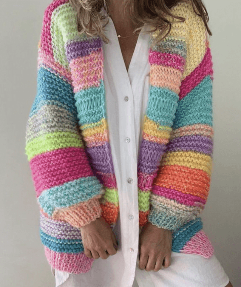 Strickjacke - Fröhlich - Weiches Material, lockere Passform - Ideal für Frühling und Sommer
