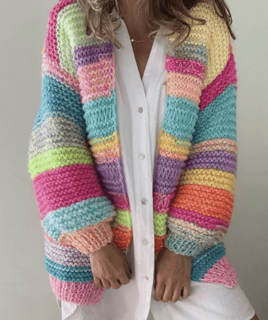 Strickjacke - Fröhlich - Weiches Material, lockere Passform - Ideal für Frühling und Sommer