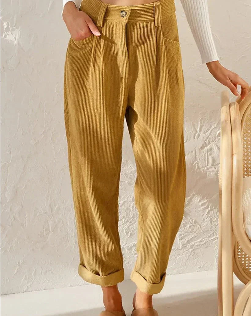 Gerade geschnittene Hose mit hoher Taille für Frauen