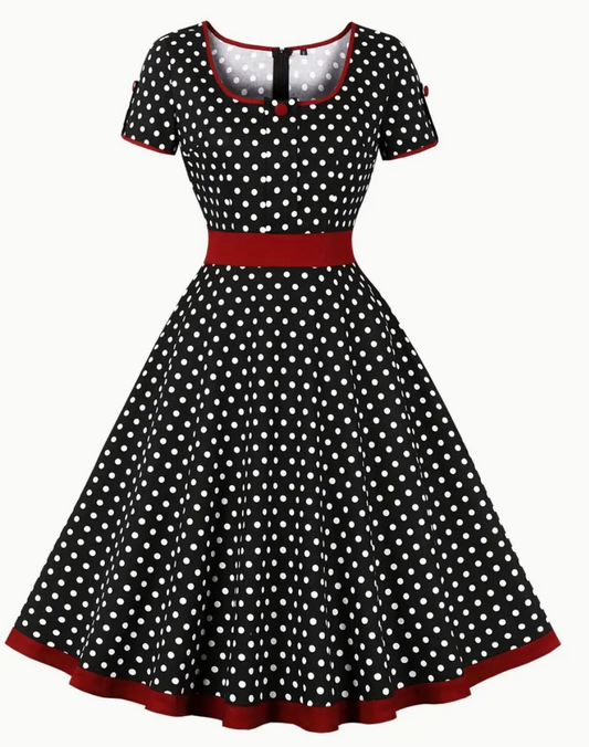 ADA - Elegantes Vintage-Polka-Kleid für Frühjahr/Sommer