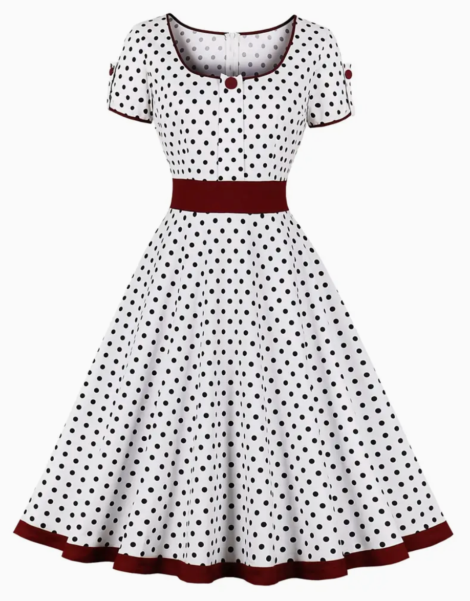 ADA - Elegantes Vintage-Polka-Kleid für Frühjahr/Sommer