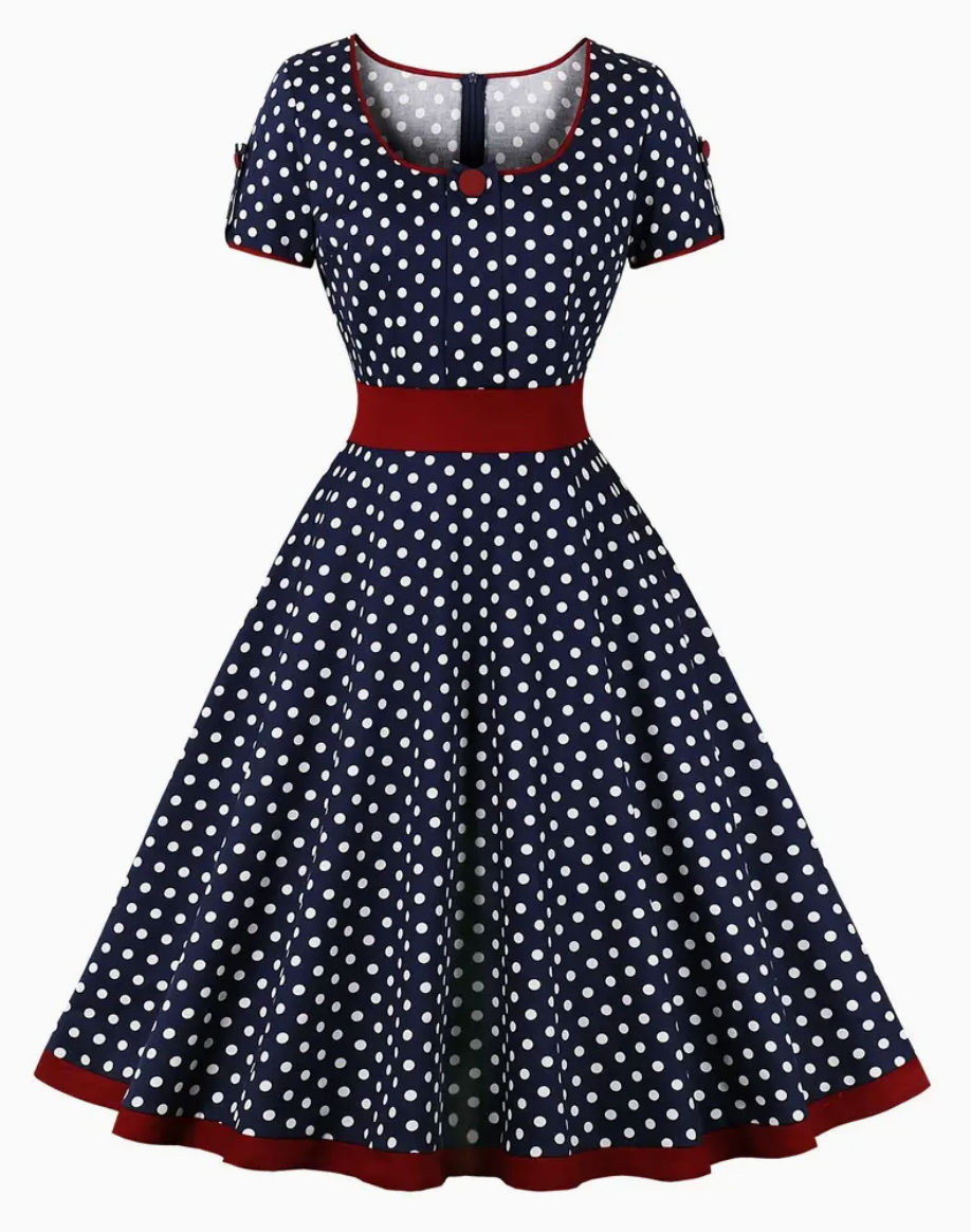 ADA - Elegantes Vintage-Polka-Kleid für Frühjahr/Sommer