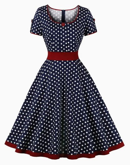 ADA - Elegantes Vintage-Polka-Kleid für Frühjahr/Sommer