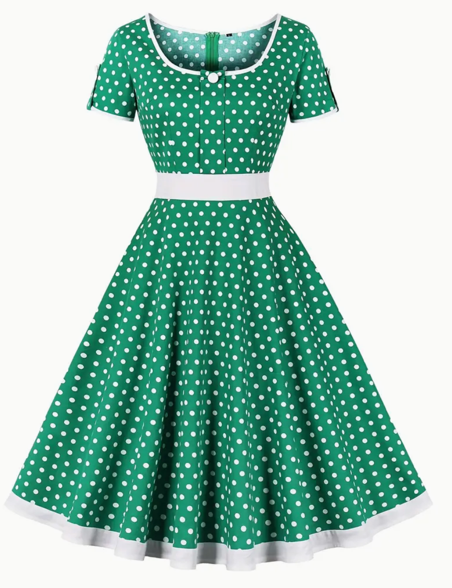 ADA - Elegantes Vintage-Polka-Kleid für Frühjahr/Sommer