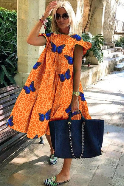 Billie - Schönes weiches Kleid mit A-Linien-Druck