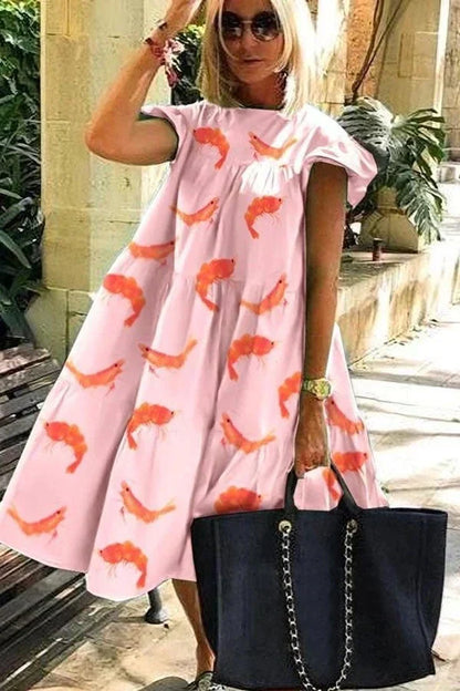 Billie - Schönes weiches Kleid mit A-Linien-Druck