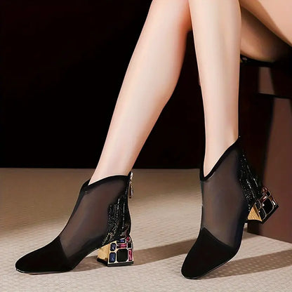 Stiefeletten-Sandalen aus Netzgewebe für Frauen - Étiennette