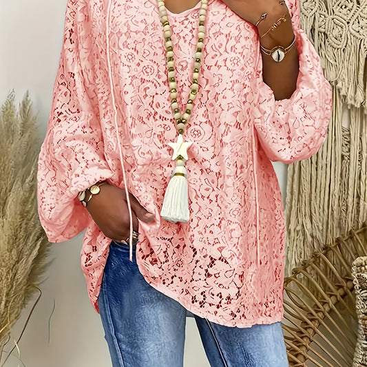 Bluse - Lange Ärmel & Spitzendetails