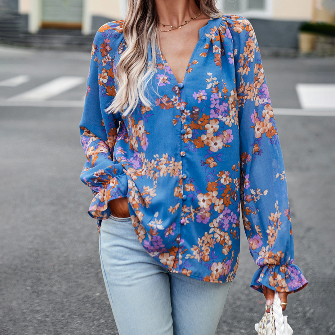 Ulansa Bluse | Floral Print Langarm Bluse
