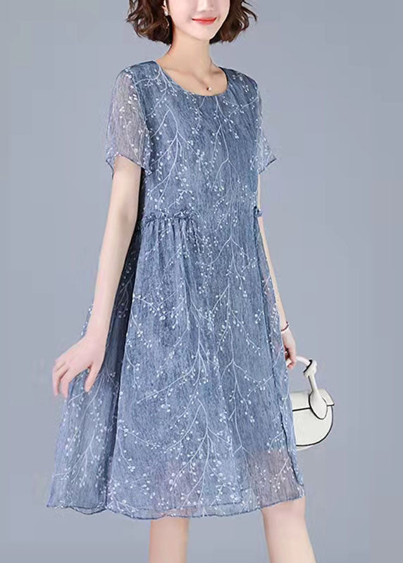 Ephentia - Patchwork-Kleid mit Stickerei und halben Ärmeln, zweiteilig