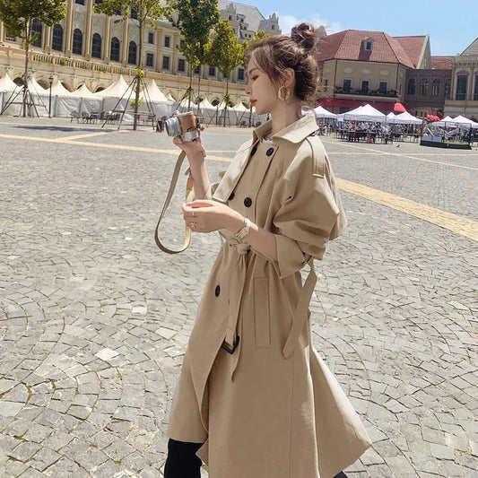Yael - trendiger Zweireiher-Trenchcoat