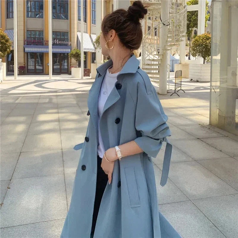 Yael - trendiger Zweireiher-Trenchcoat
