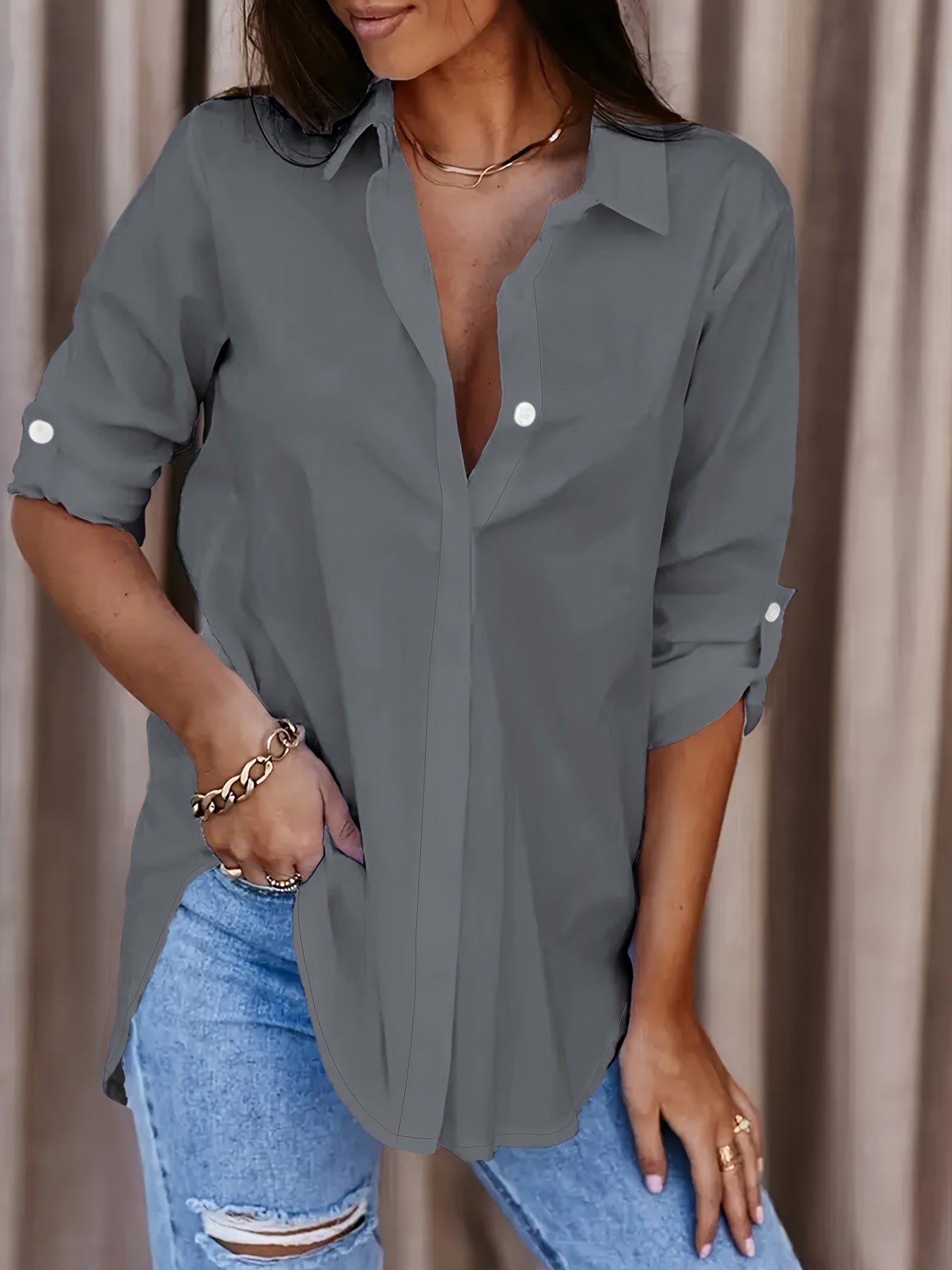 Button-Down-Bürohemd - halbtransparentes Design und leichtes Material