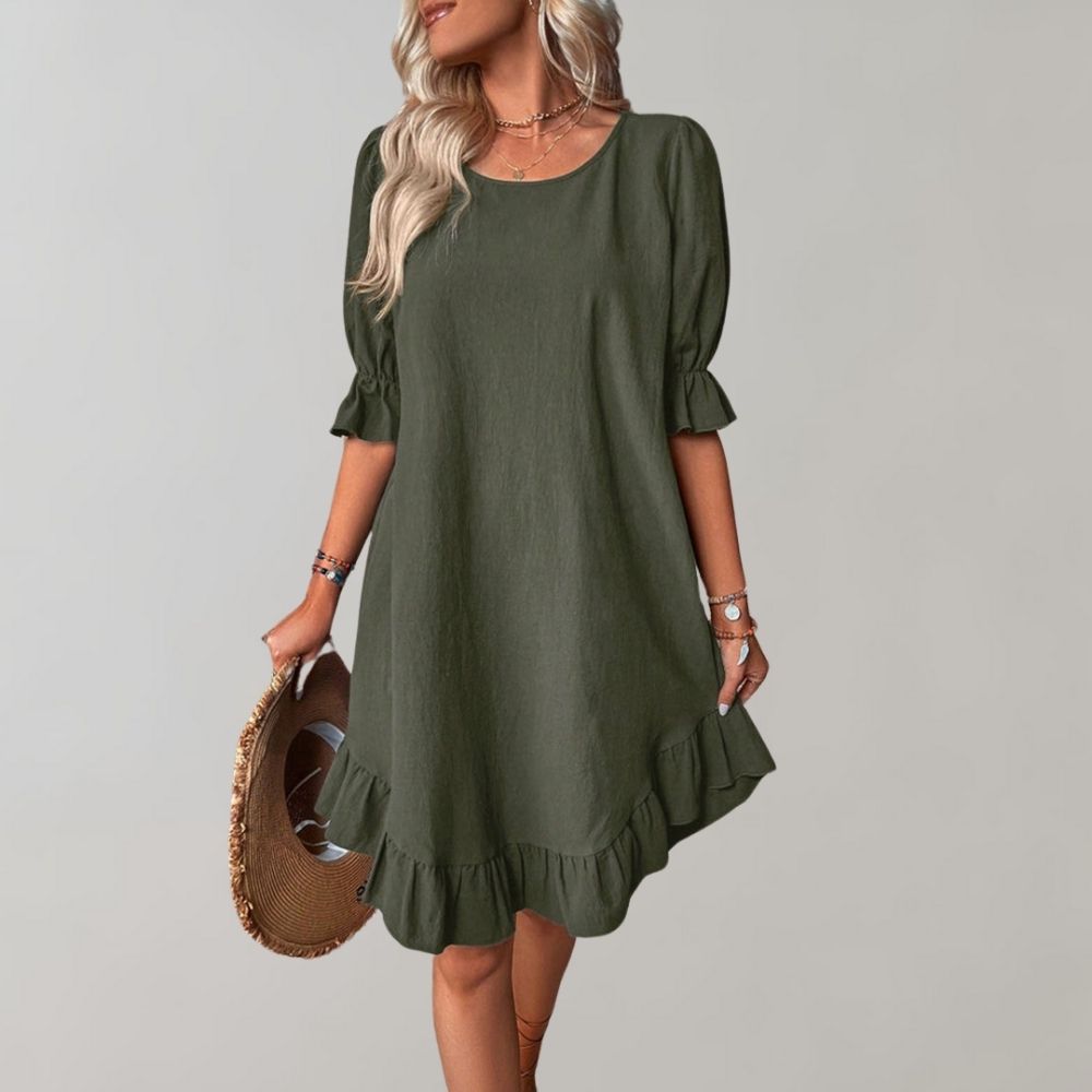 Freizeitkleid mit Puffärmeln