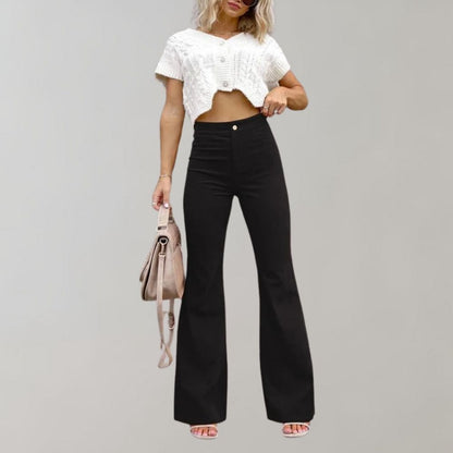 Chloé - Ausgestellte Hose aus geripptem Samt