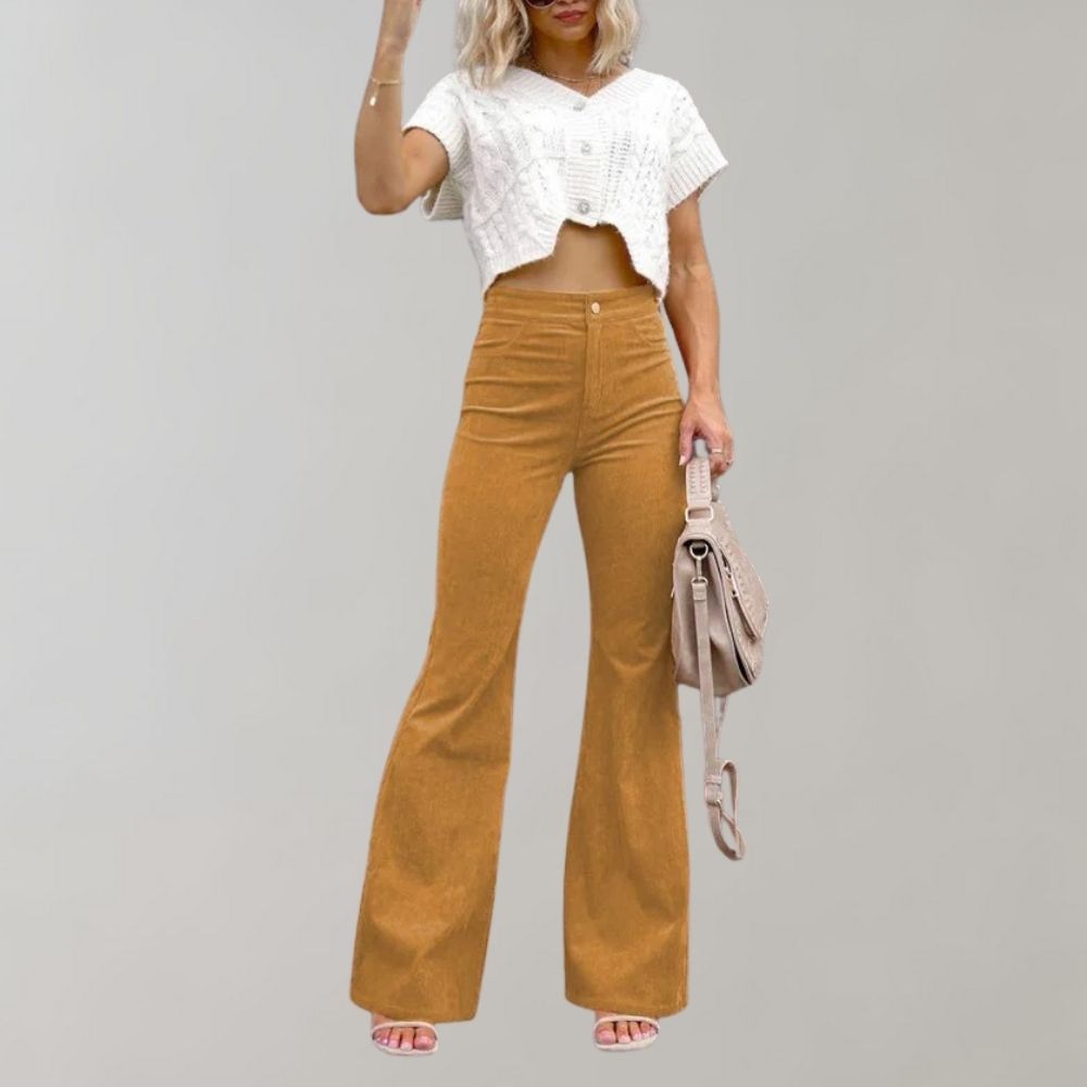 Chloé - Ausgestellte Hose aus geripptem Samt