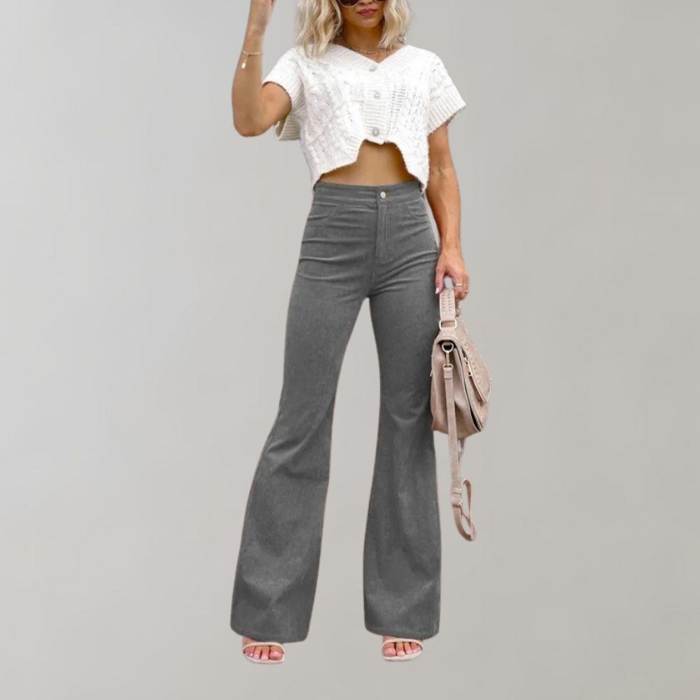 Chloé - Ausgestellte Hose aus geripptem Samt