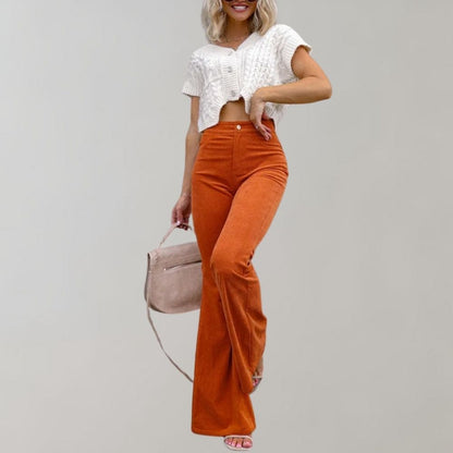 Chloé - Ausgestellte Hose aus geripptem Samt