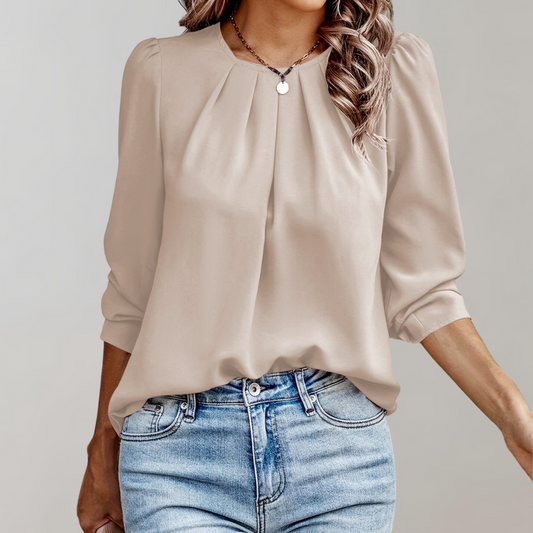 Addison Blouse | Damenbluse mit plissierten Puffärmeln