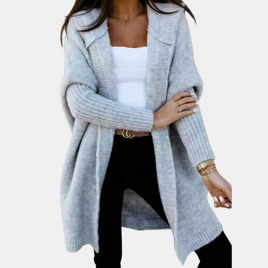 Velova - Damen Strickjacke mit Kapuze