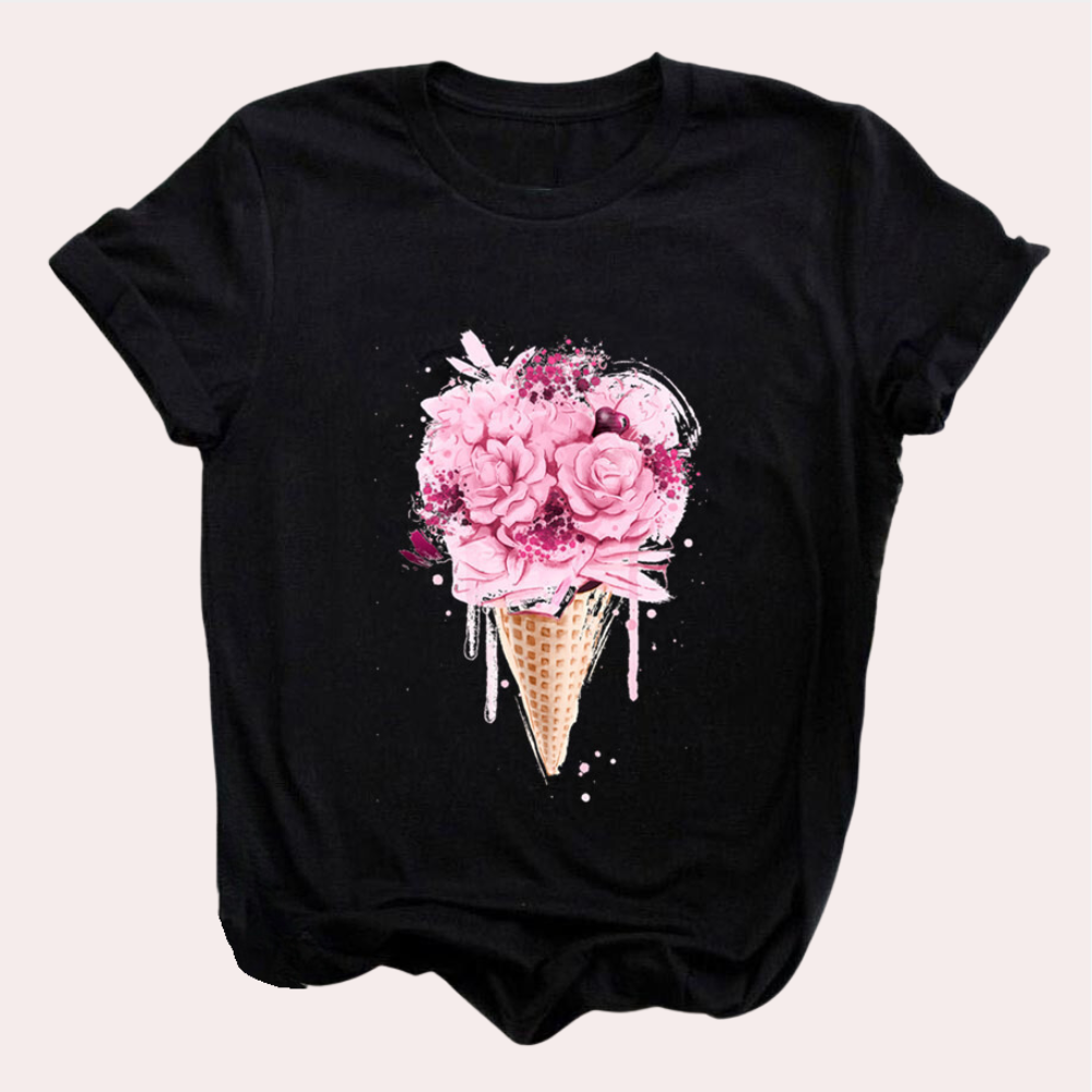 Amanda - Grafisches T-Shirt für Frauen - Trendy & Casual