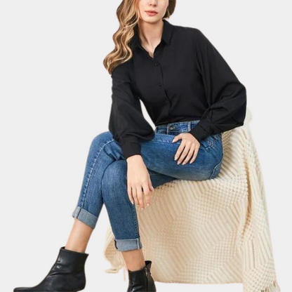 Oceane - Elegante Damenbluse mit Bishop-Ärmeln