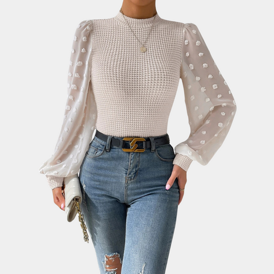 Gabriele - Elegante Damenbluse mit Puffärmeln