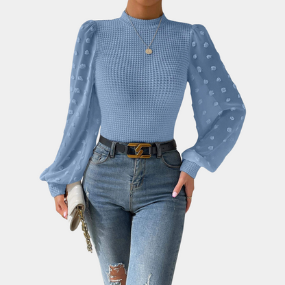 Gabriele - Elegante Damenbluse mit Puffärmeln
