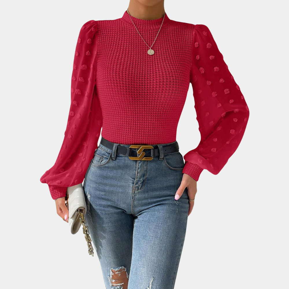 Gabriele - Elegante Damenbluse mit Puffärmeln