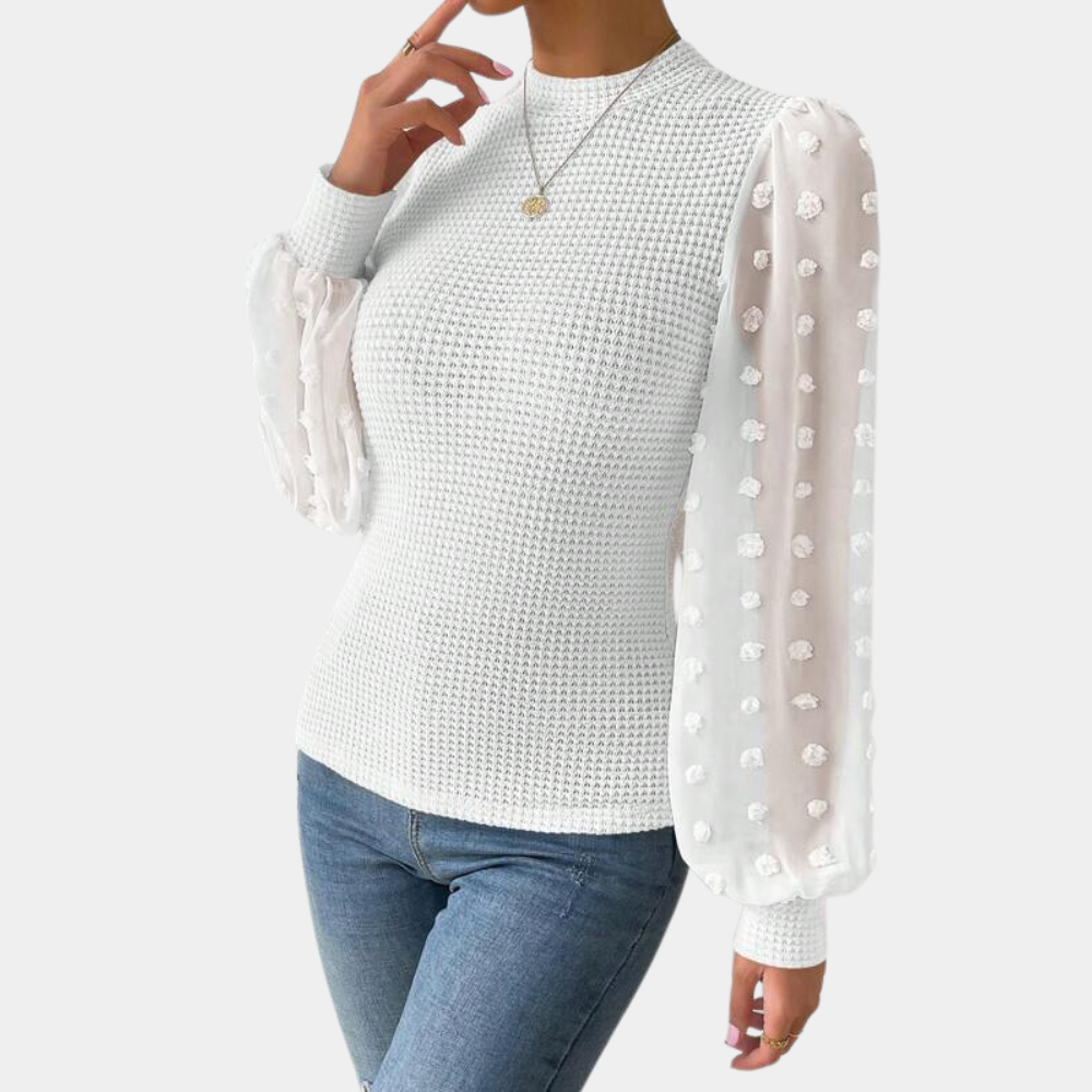 Gabriele - Elegante Damenbluse mit Puffärmeln