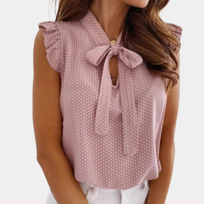 Bella - Stylische Sommerbluse mit Schleifenkragen