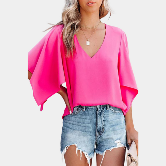 FRINA | Damen Sommerbluse mit modischen Ärmeln