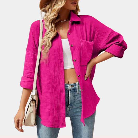 Viviana - Lässige Damen Sommerbluse mit Tasche