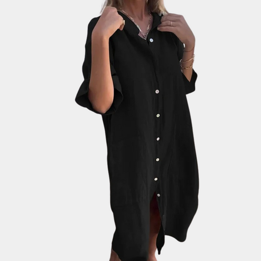 Lässiges Damen-Shirt-Kleid mit Taschen