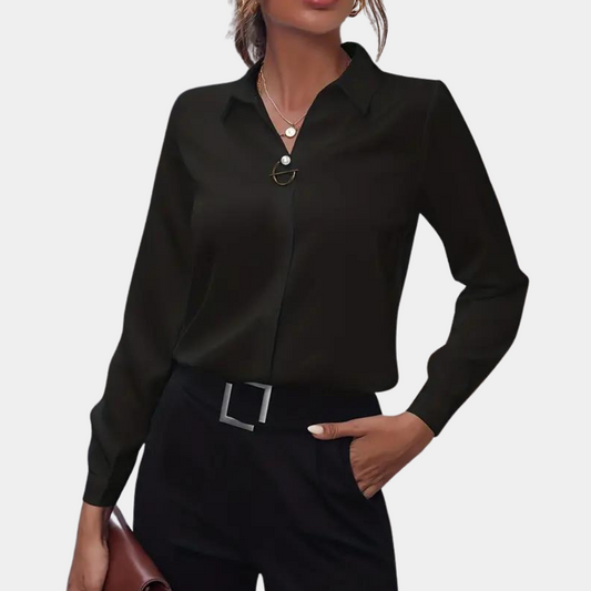ENYA | Raffinierte Bluse in Unifarbe für Frauen
