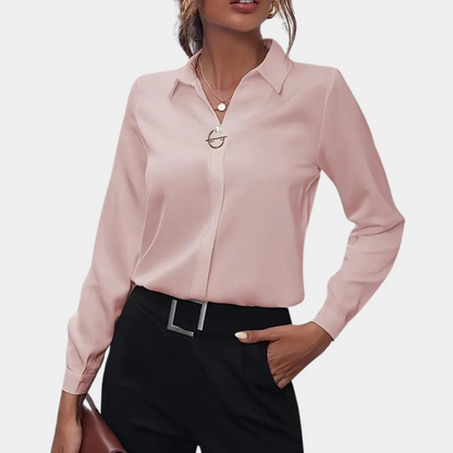 ENYA | Raffinierte Bluse in Unifarbe für Frauen