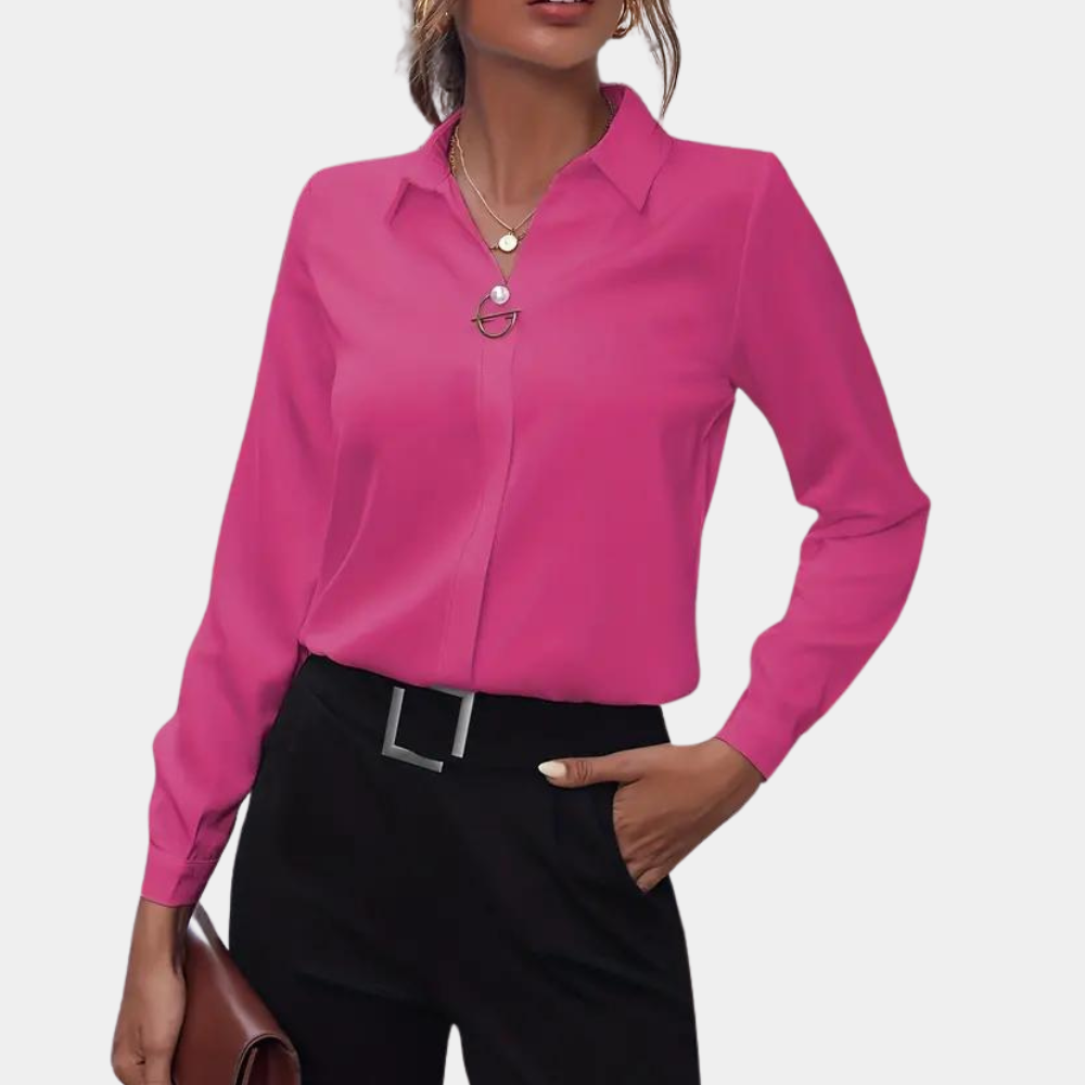 ENYA | Raffinierte Bluse in Unifarbe für Frauen