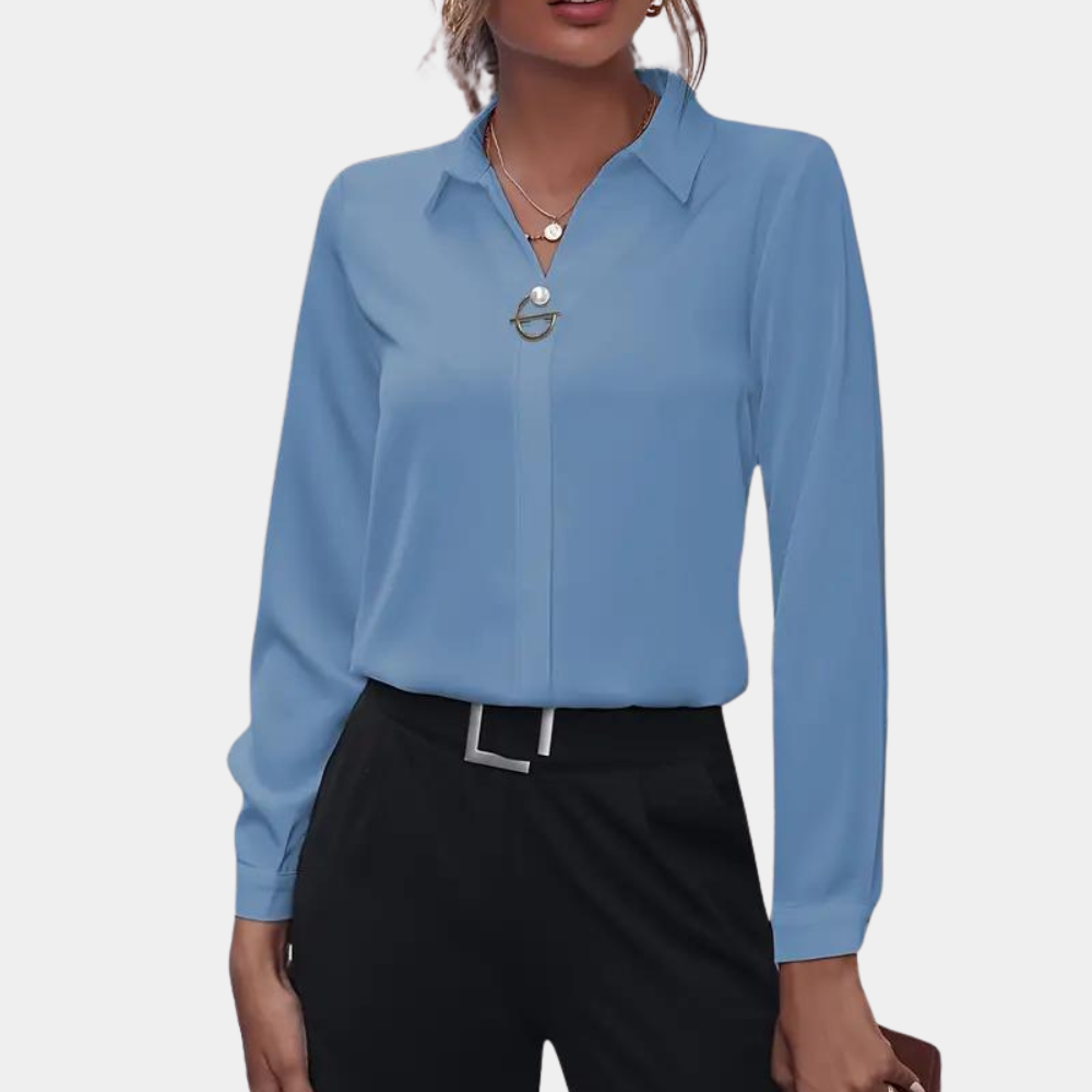 ENYA | Raffinierte Bluse in Unifarbe für Frauen