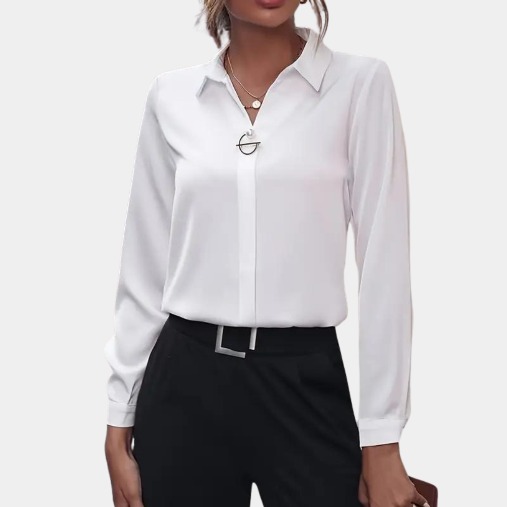 ENYA | Raffinierte Bluse in Unifarbe für Frauen