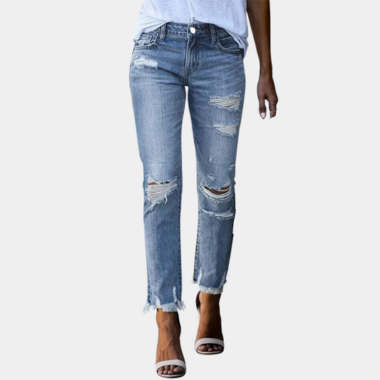 Aldina - Lässige zerrissene Damenjeans