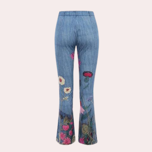Rosmunda - Damenjeans Schlaghose mit Knöpfen