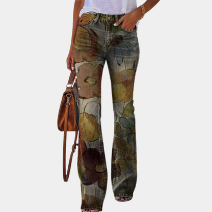 Rosmunda - Damenjeans Schlaghose mit Knöpfen
