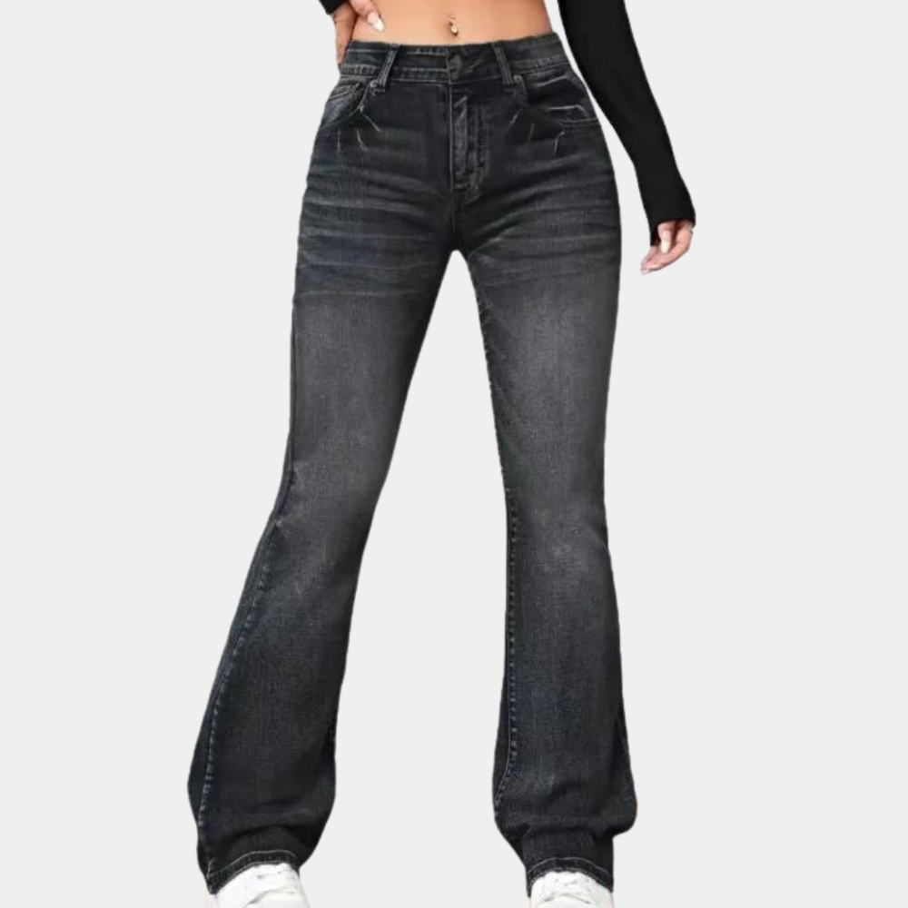 Hosen mit hoher Taille und weiten Beinen für Frauen
