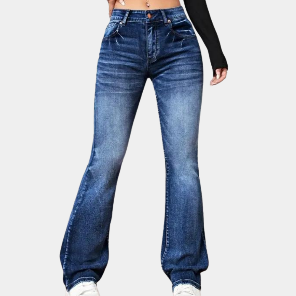 Hosen mit hoher Taille und weiten Beinen für Frauen
