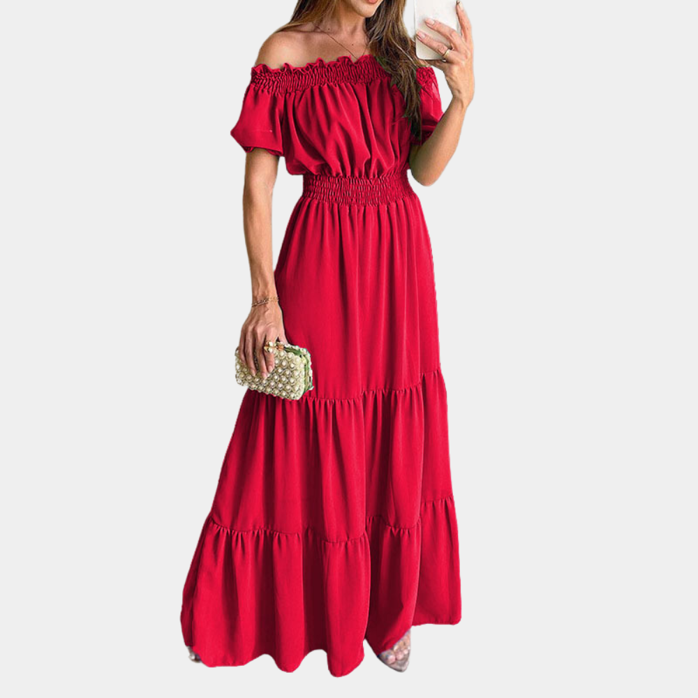Elegantes schulterfreies Maxikleid für Frauen