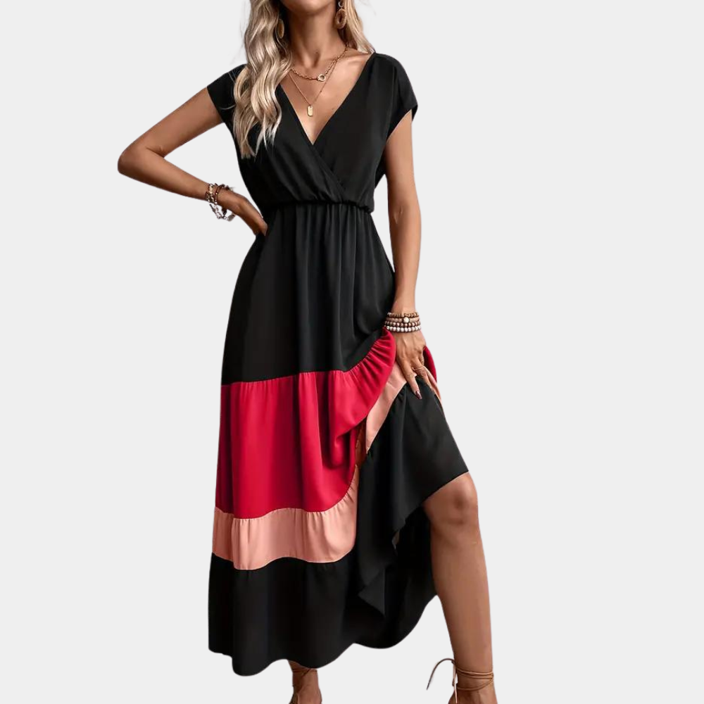 Linda - Lässiges Kleid mit V-Ausschnitt für Damen