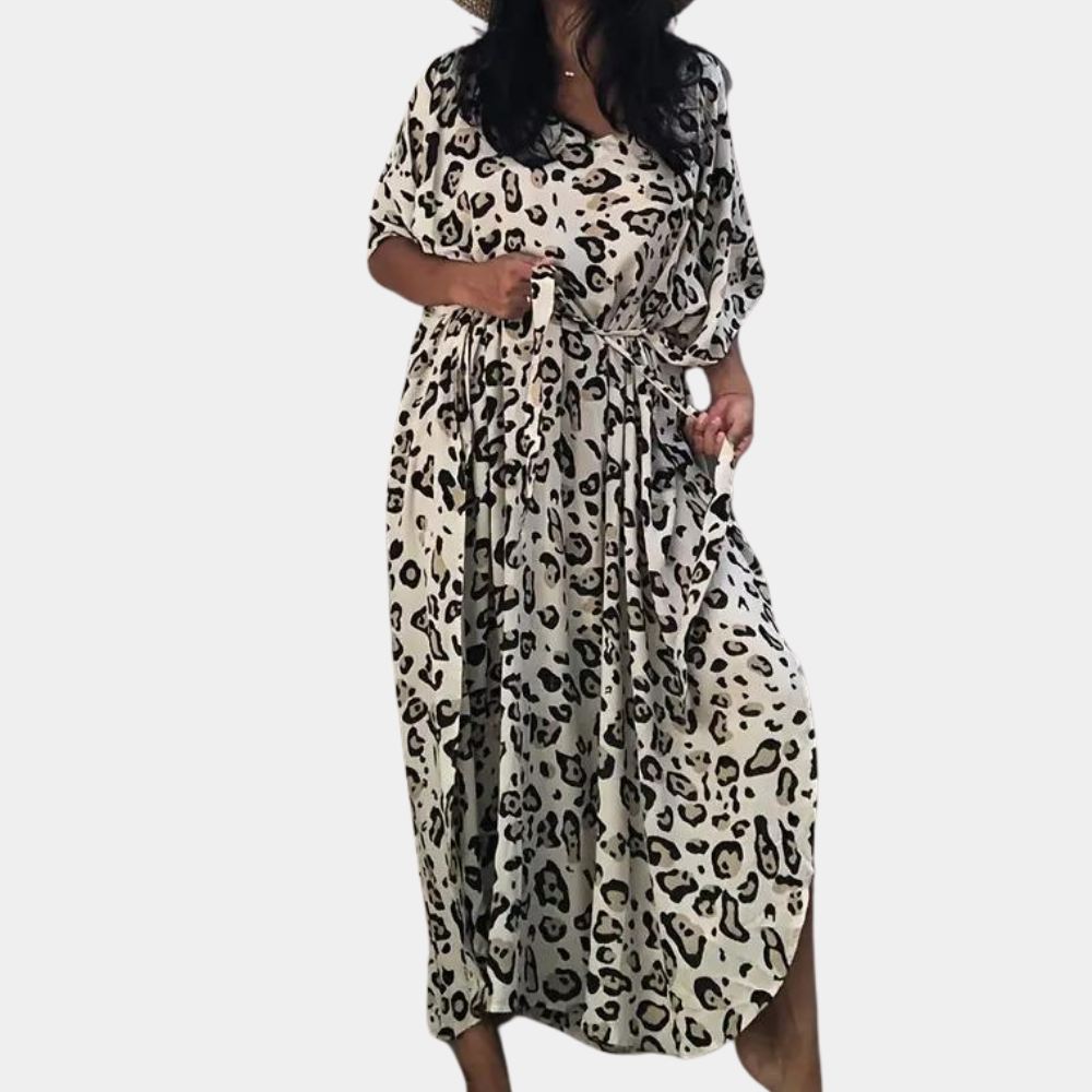 Leopardenmuster Maxikleid für Frauen