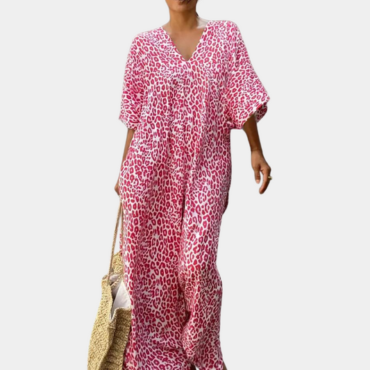 Leopardenmuster Maxikleid für Frauen