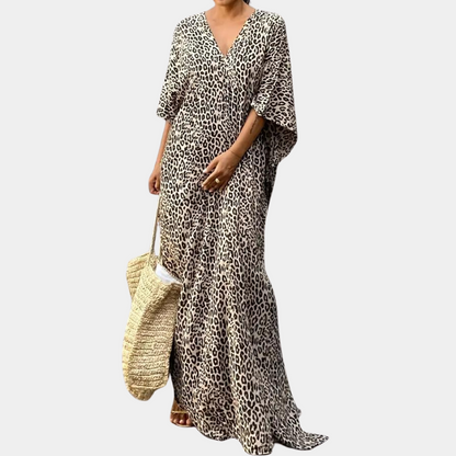 Leopardenmuster Maxikleid für Frauen