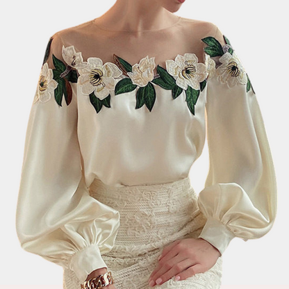 Elegante geblümte Damenbluse